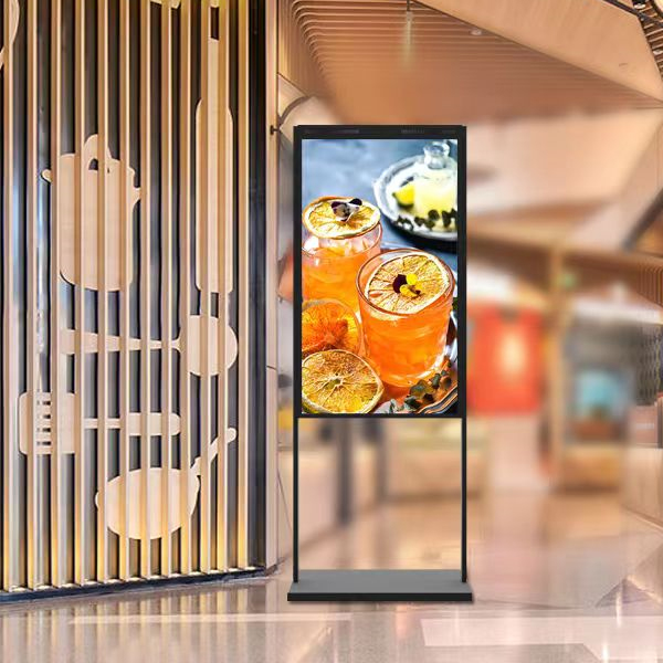 43"OEM Vesa high brightness floor stand Window facing digital display