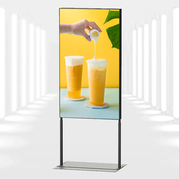 49"3000nits+700nits NO MOQ High Energy Efficiency Floor portrait kiosk Double Sided Window Display