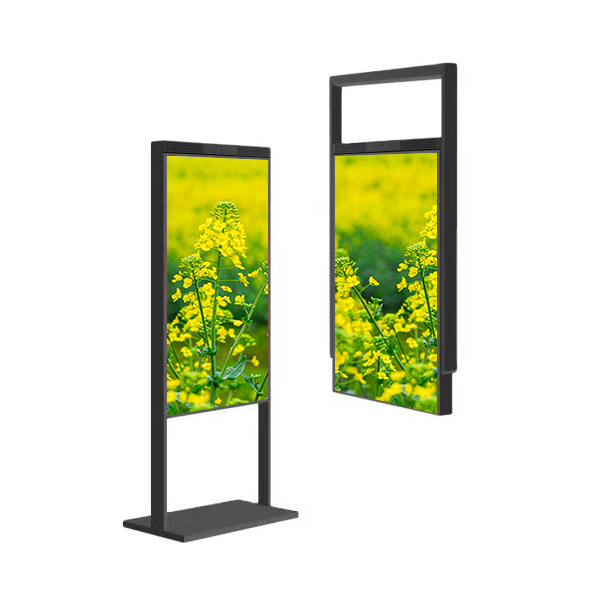 55"3000nits+700nits Manufacture Narrow Bezel Design Dual sided window displays Floor portrait kiosk