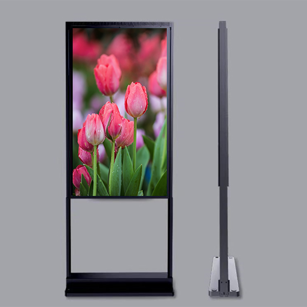 65"2500nits+700nits OEM High temperature resistant Narrow Bezel Design Floor Double Sided display