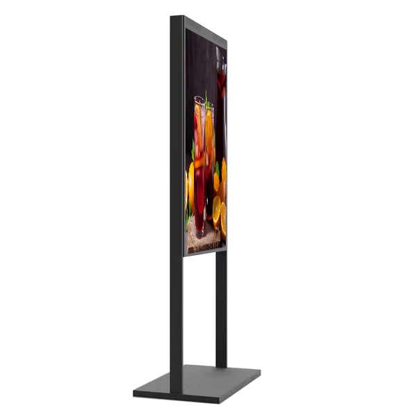 65"2500nits+700nits OEM High temperature resistant Narrow Bezel Design Floor Double Sided display