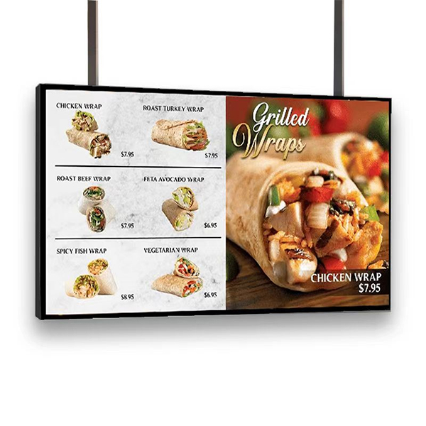 32"Digital menu board restaurant slim bezel  Menu board restaurant Drive thru menu board
