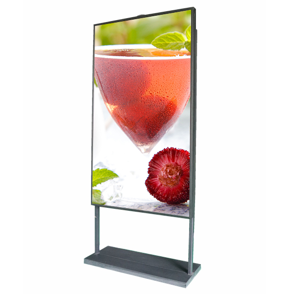 43"OEM Vesa high brightness floor stand Window facing digital display