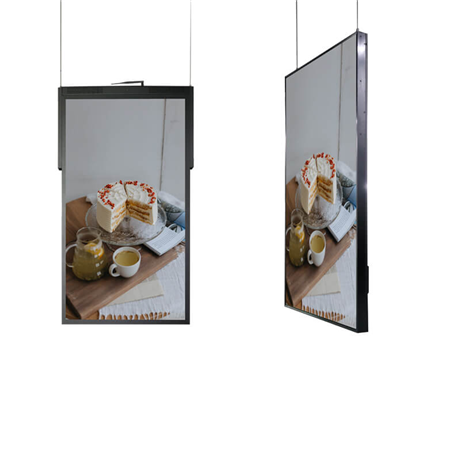 43"Good price Good performance high brightness Window Facing Hanging Screen