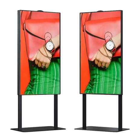 65"2500nits+700nits OEM High temperature resistant Narrow Bezel Design Floor Double Sided display